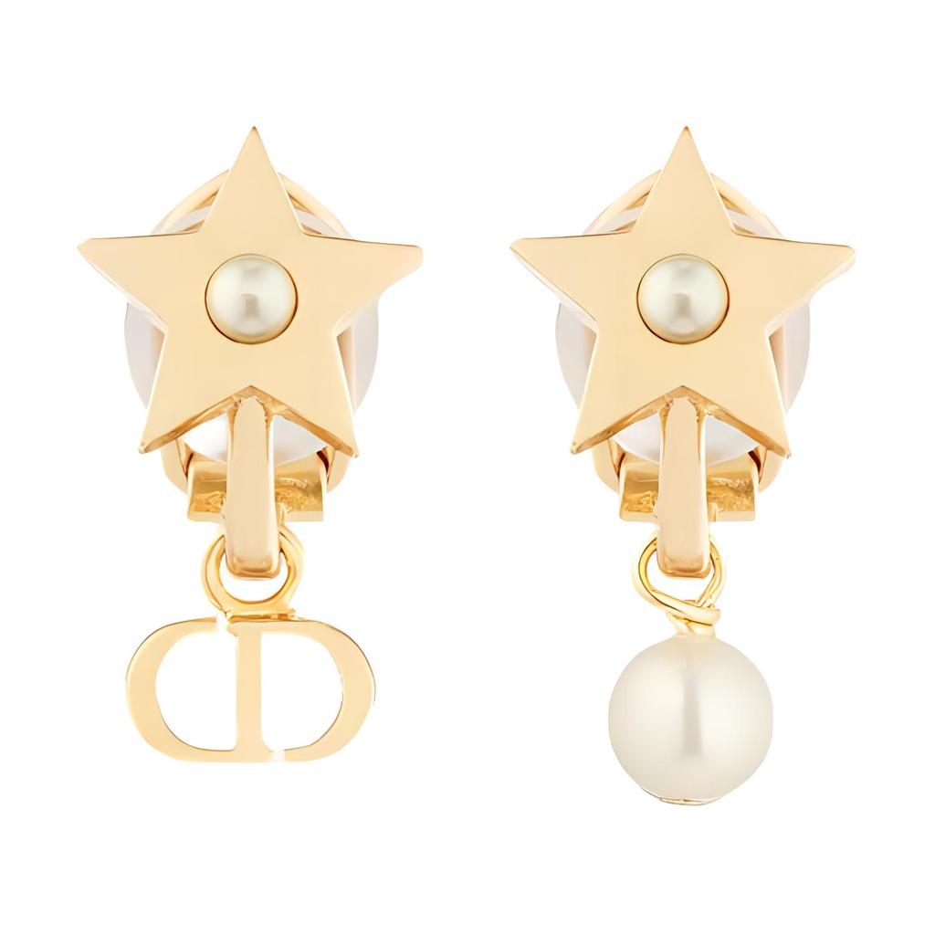 Dior Asymmetrical Design Star Decoration Resin Ear Clips Women Ear Clips Gold E3965WOMRS_D301