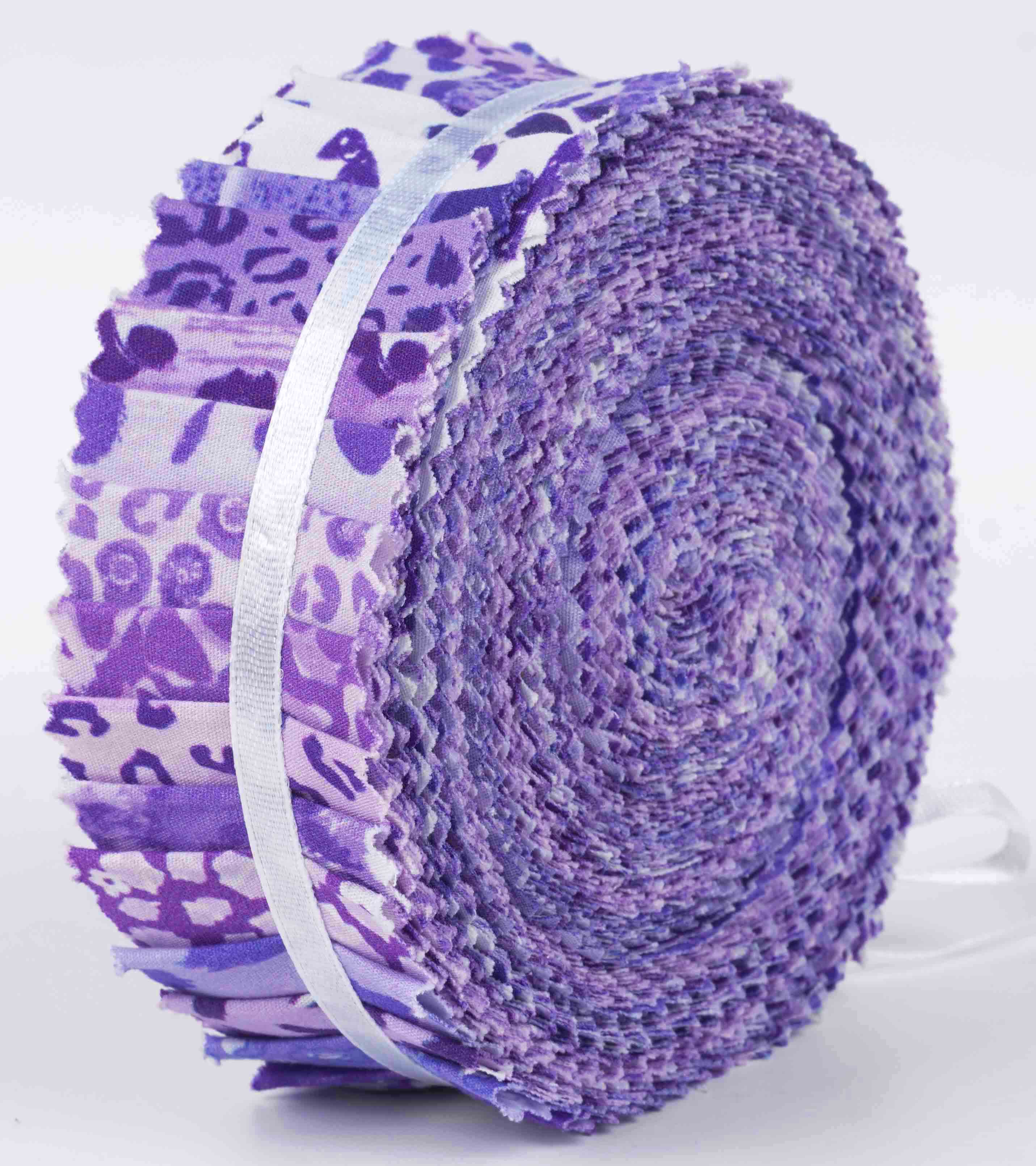 

Soimoi, 40 шт. бавовняної тканини з квітковим художнім принтом для стьобання, 2,5x42 дюйма, желейний рулон - 1.5x42inches Фіолетовий