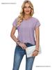 Spring & Summer Women's Loose Round Neck Eyelet Lace T-shirt