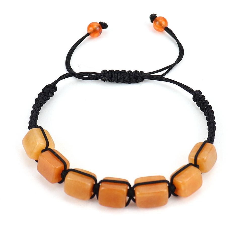 Hand-Woven Colorful Crystal Bracelet Rectangular Stone Yoga Bracelet B62