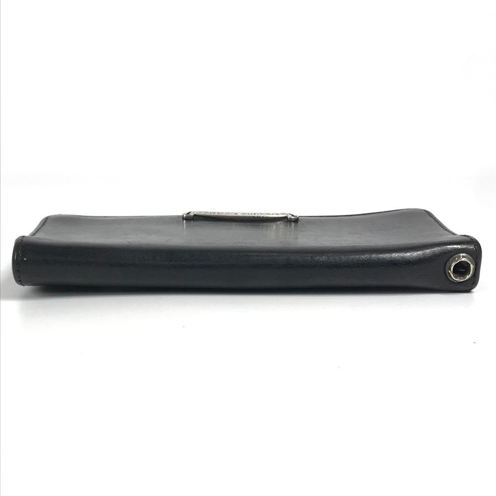 CHROME HEARTS Single Fold LNG SNGL FLD TIPS 2-fold Long Wallet Black/Silver