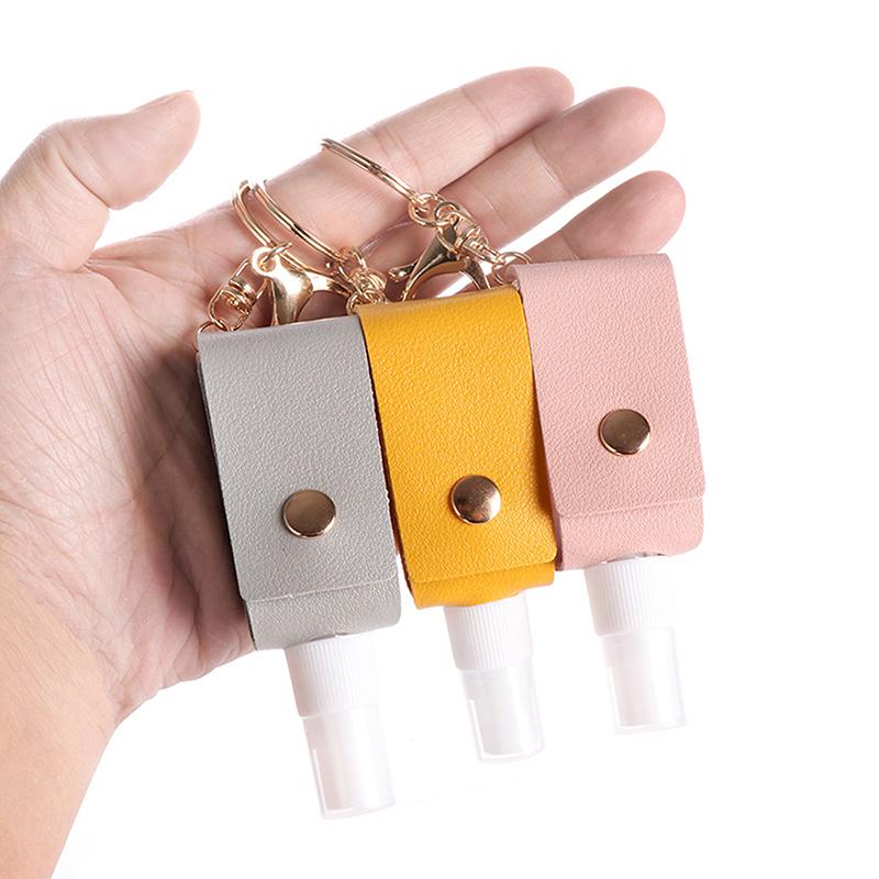30Ml Hand Sanitizer Bottle Mini Hands Hydroalcoholic Gel Bottle Pu Leather Keychain Mini Soap Dispenser Reusable Storage Bottle