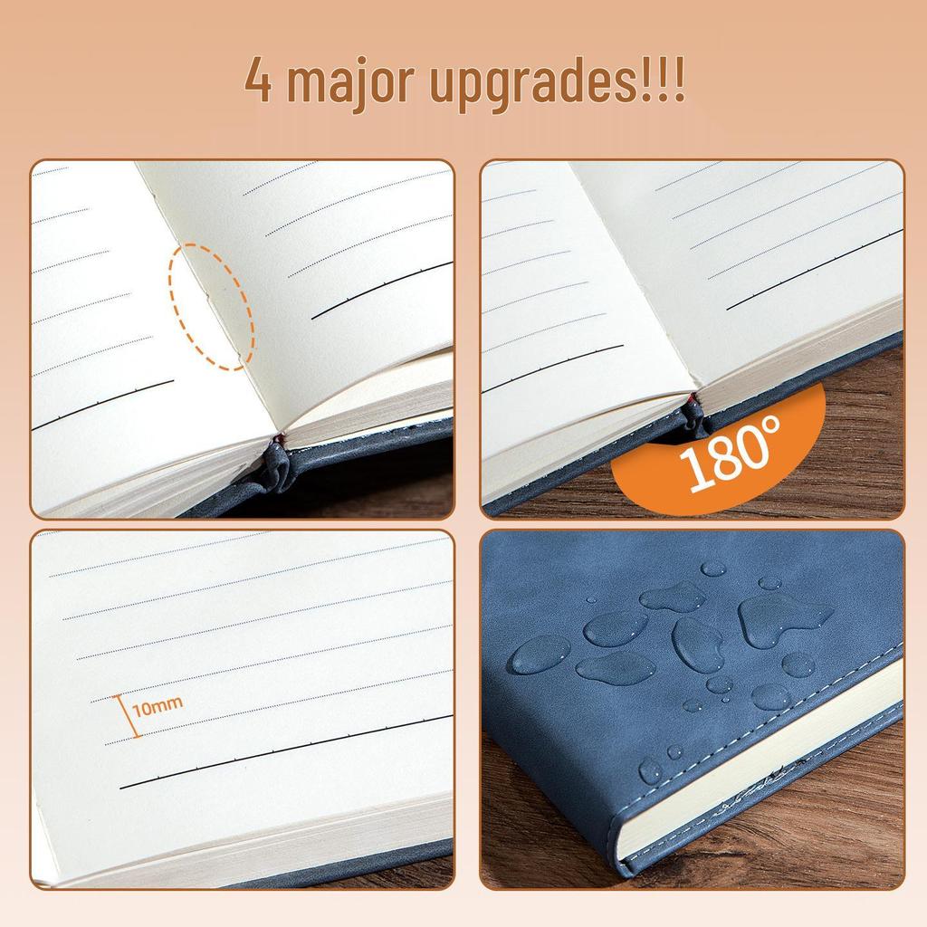 Large A4 Leather Office Notebook - Extra Thick Diary for Business Meetings