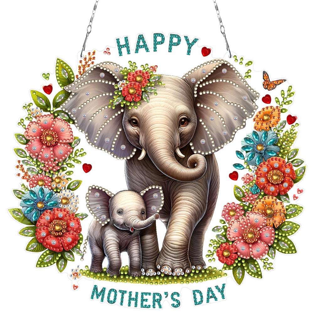 2D Flaches DIY Diamantmalerei Set Strass Diamantkunst Fensteranhänger Diamantkunst Anhänger Wanddeko für Zuhause & Fenster