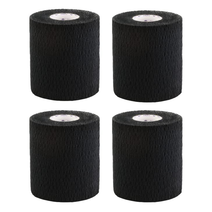 

Wapex Soft Elastic Tape Taping Width 75mm x Length 7m Black Re-adhesive (4 rolls)