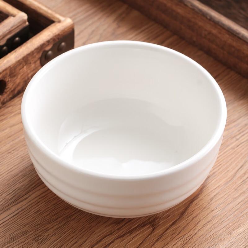 Ruhan Minimalist White Ceramic Ribbed Bowl