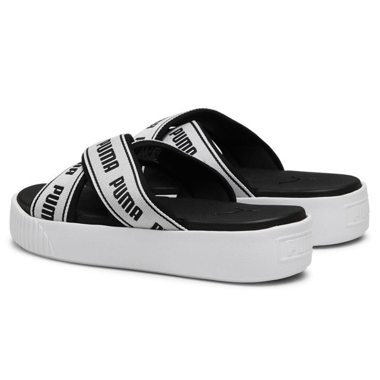 Puma Platform Thick Sole Casual Comfortable Lightweight Rubber Slide Sandals Women sandals Black White 380677-01