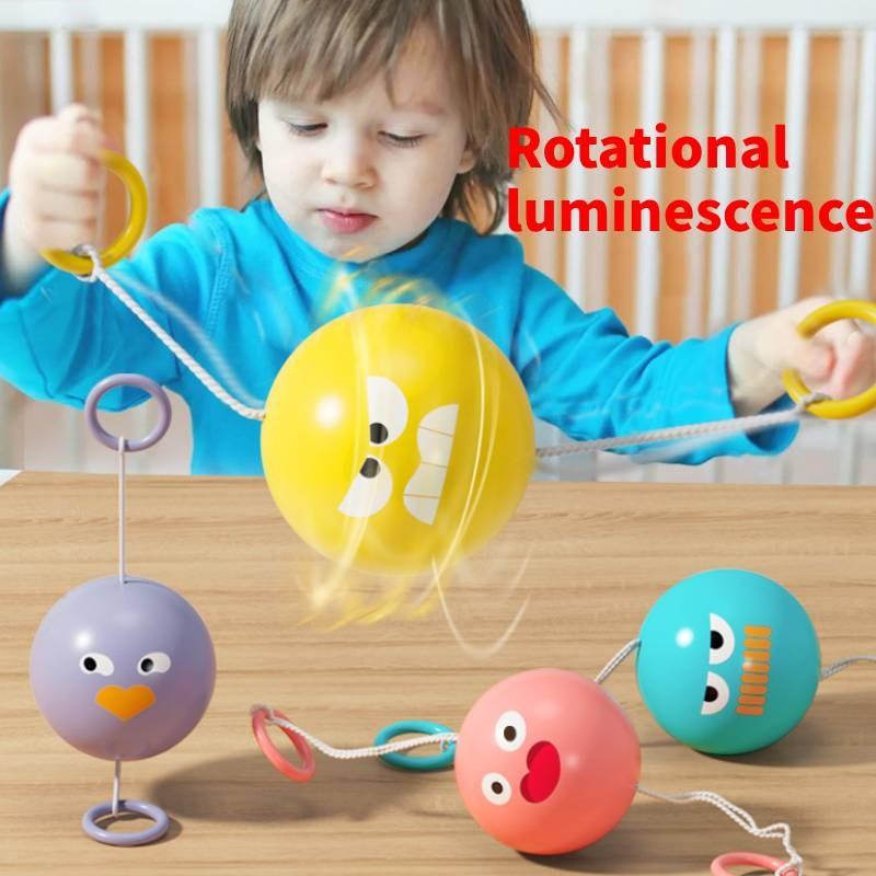 Pull Children Ball Toys Hand Eye Coordination Toy Outdoor Sports With Lights