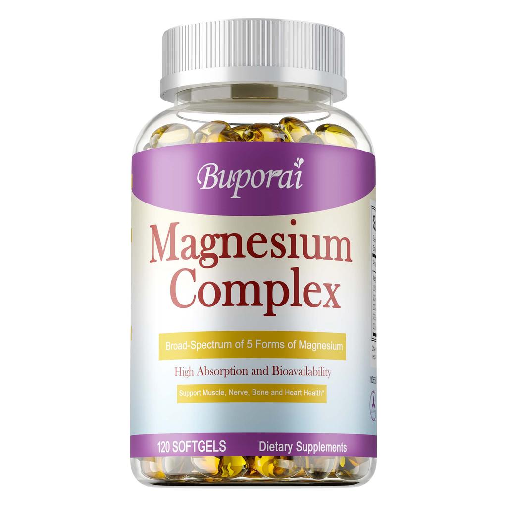 Capsule Complesso di Magnesio, Integratore Multimagnesio, Rilassamento Muscolare, Salute delle Ossa, Integratore Alimentare