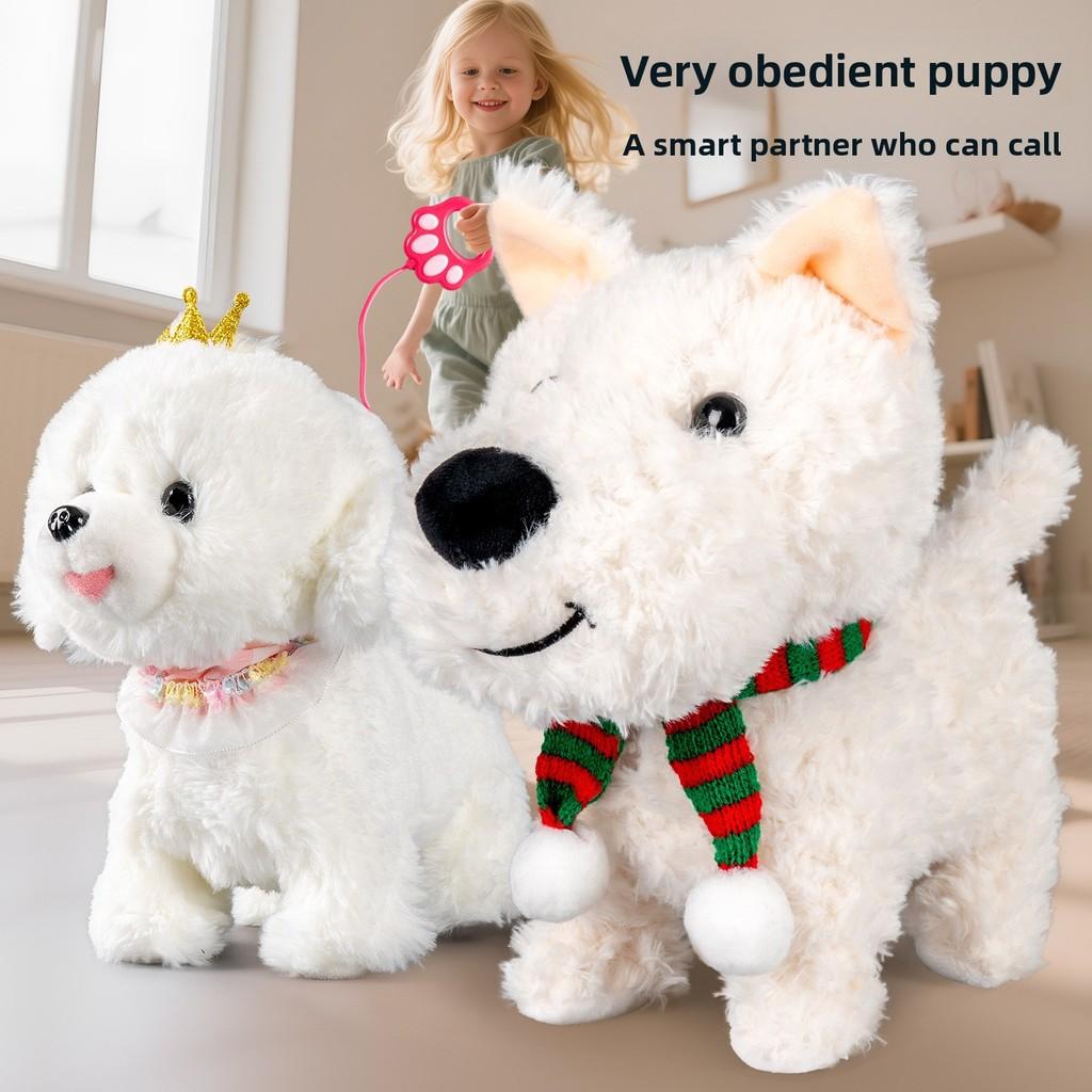 Scarf Cute Plush West Highland Children Electric Toy With Function Storytelling