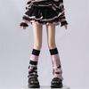 Polainas de Punto Elegantes para Niña Calcetines sin Pies Patrón Estético de Lazos de Mariposa Reversibles Holgados Cubre Pies