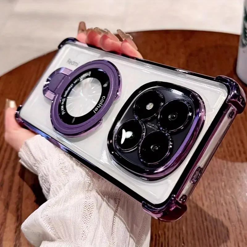 Transparent Shockproof Magnetic Bracket  Phone Case For Honor Magic 7 Lite X9C X9A X9B X6A X6B X8B X8C X7A Soft Silicone Cover