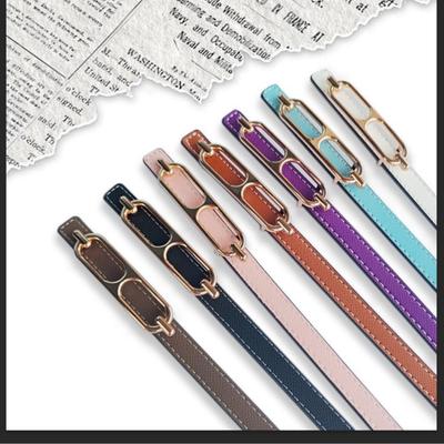 Genuine Leather Women's Slim European American Fashion Belt with Decorative Alloy Buckle