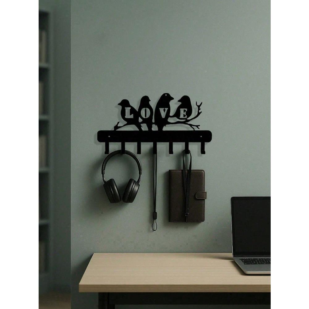 Stylish Metal Wall Mounted Coat and Key Rack for Entryway, Hats, Jackets, Umbrellas, Industrial Rustic Home Decor, Hallway Living Room Organizer