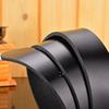 Black First-Layer Cowhide Belt With Body, Unbuttoned Leather Men'S Belt 3.8 Wide Body