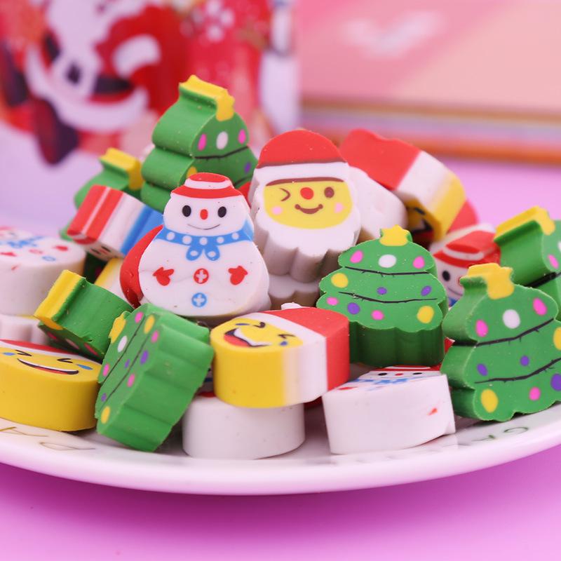 

Рождественские мультяшные ластики: Санта, Елка, Снежинка - Детские Праздничные Подарки и Украшения Christmas