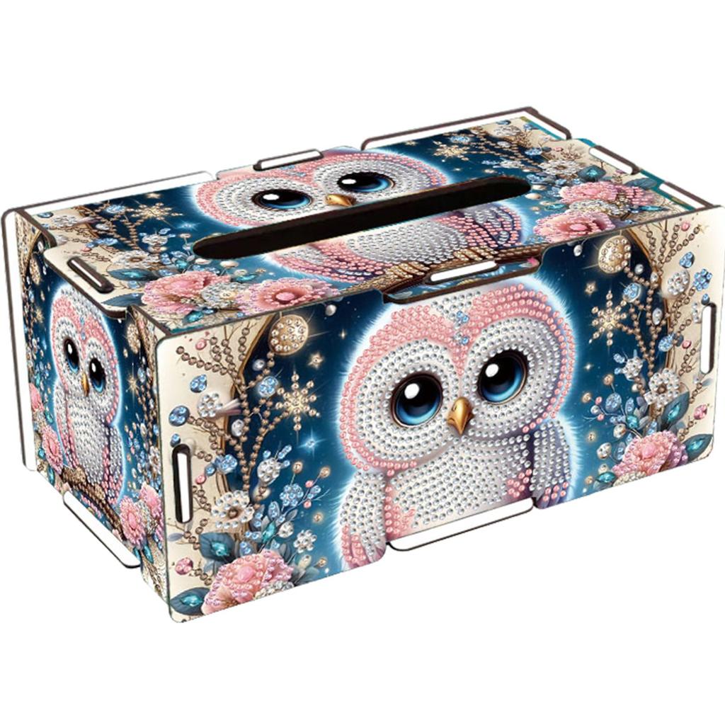 Wooden 5D Diamond Painting Tissue Holder Wooden Diamond Painting Tissue Box 5D DIY Diamond Handmade Tissue Holder for Home Decor