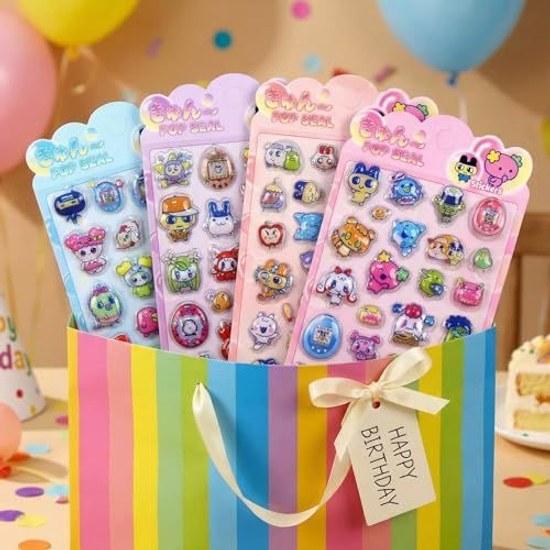 3D seal three-dimensional cute set 4 girls Christmas birthday gift craft supplies decorating mobile phones notebooks diaries DIY adhesive (C set)
