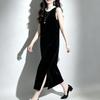 Elegant Mulberry Silk Velvet Sleeveless A-line Dress
