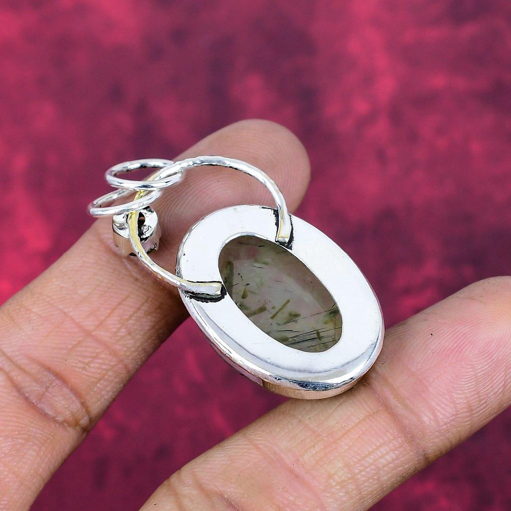 Prehnite & Peridot Jewelry, 925 Solid Sterling Silver Pendant Handmade Gemstone Jewelry, Gifts For Wife Brand New Pendant