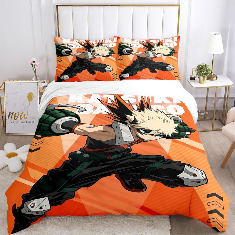 Katsuki Battle Mode Print 3Pcs Bedding Setduvet Cover With 2 Bedropillowcase Home Birthday Gift