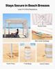 Tenda de Praia, Toldo de Praia 2,4 x 2,4 m com Parede Lateral, Proteção UPF 50+, Tenda Cabana de Montagem Fácil com Bolsos para Areia, Altura Ajustável, Sombra Portátil