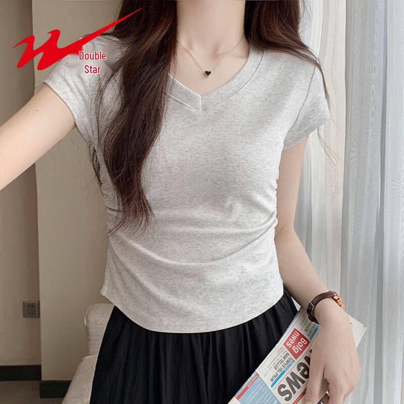 Women's Slim Fit V-Neck Short Sleeve T-Shirt