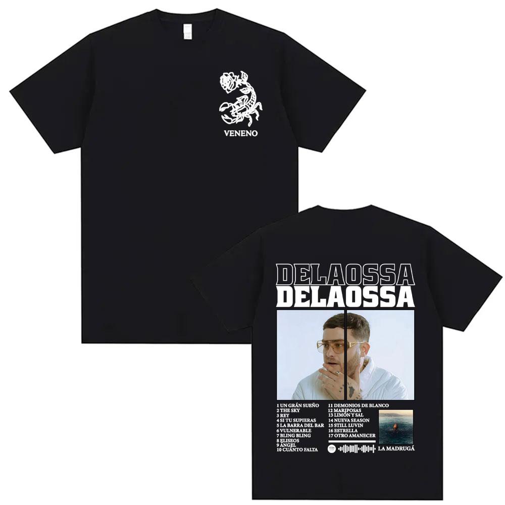 2025 Summer Rapper Delaossa Album Tour Print Men Women High Street Casual Oversized 100% Pure Cotton Printed Leisure T-shirt