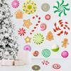 Christmas Wall Candy Cane and Gingerbread Candy Christmas Removable Wallpaper for Home Living Wall Paper Stickers, Pattern, Stylish, Colorful, Round,