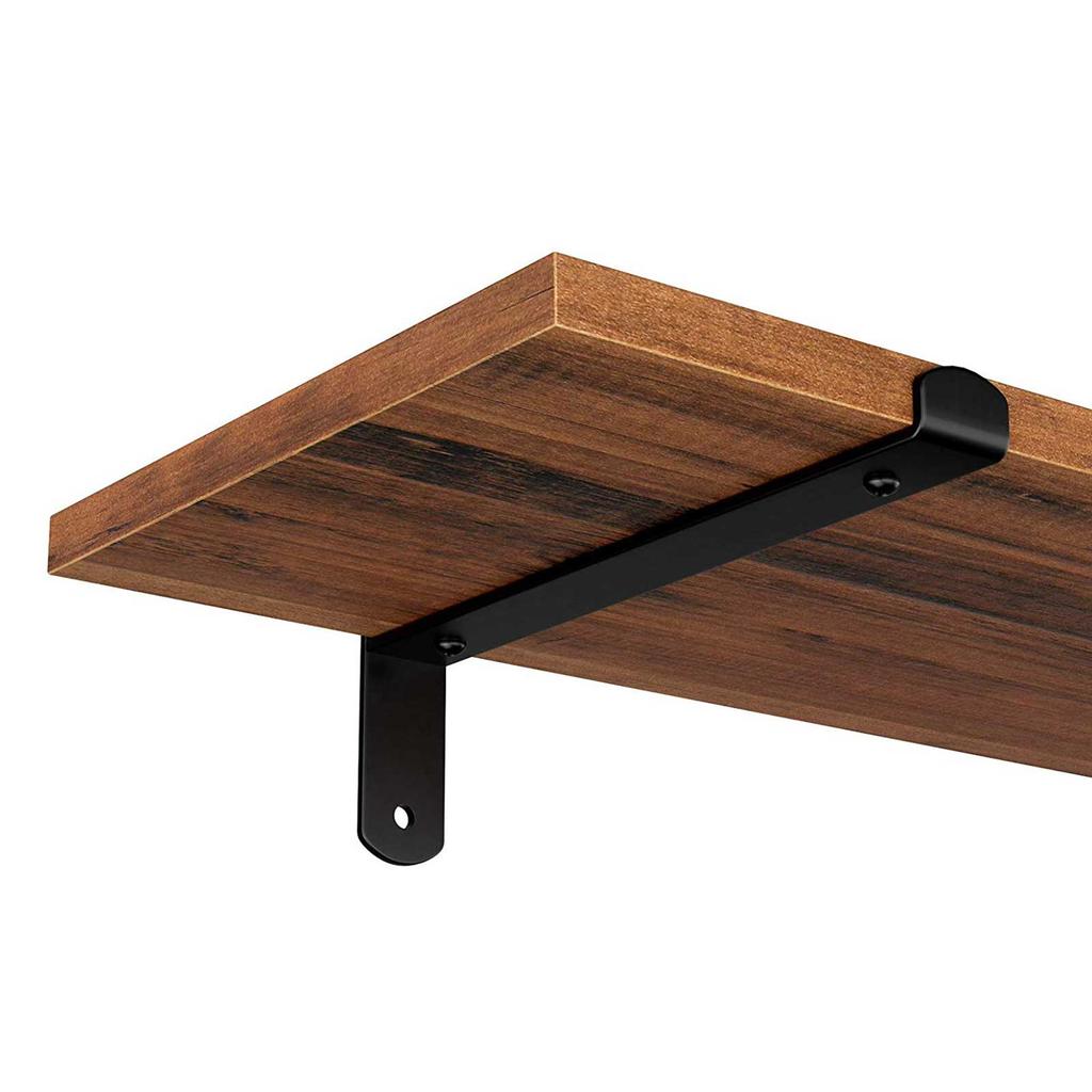 SONGMICS Wall Shelves Set of 2, 60 x 20 x 7 cm, Floating Shelves, Decorative Shelves, Retro Style, for Bedroom Living Room Kitchen Hallway