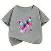 TShirt Printed Graphic Butterfly T Shirt Girls Summer Short Sleeve Tops TShirts Cute Girls Clothes Childrens Kids Tee
