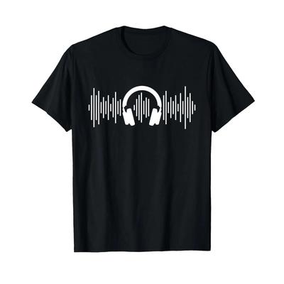 Audio Wave Headphone Sound Engineer T Shirt Vintage Washed Versatile Homme Streetwear Top For Everyday Wear Graphic Fashion