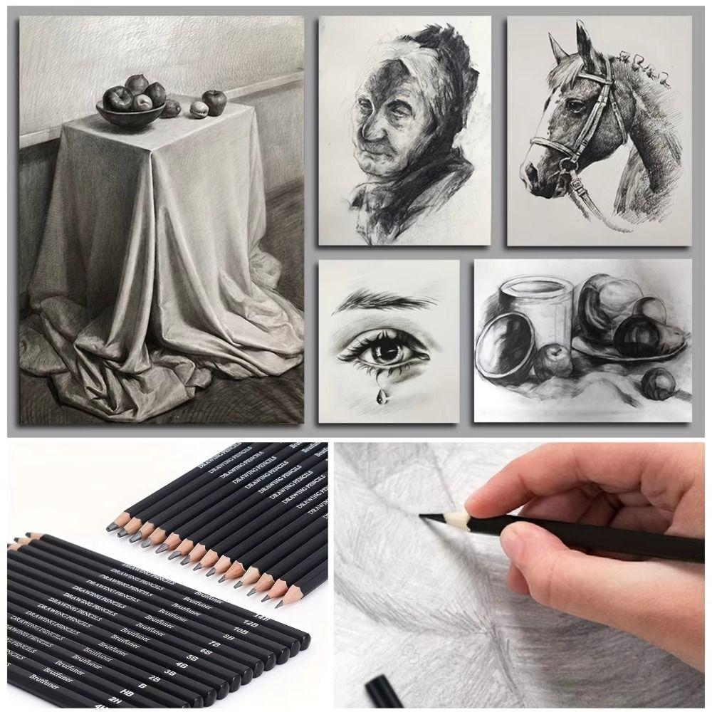 Blending Tools Drawing Kit Sharpener,Eraser Charcoal Pencils Sketching Pencils Set Art Supplies