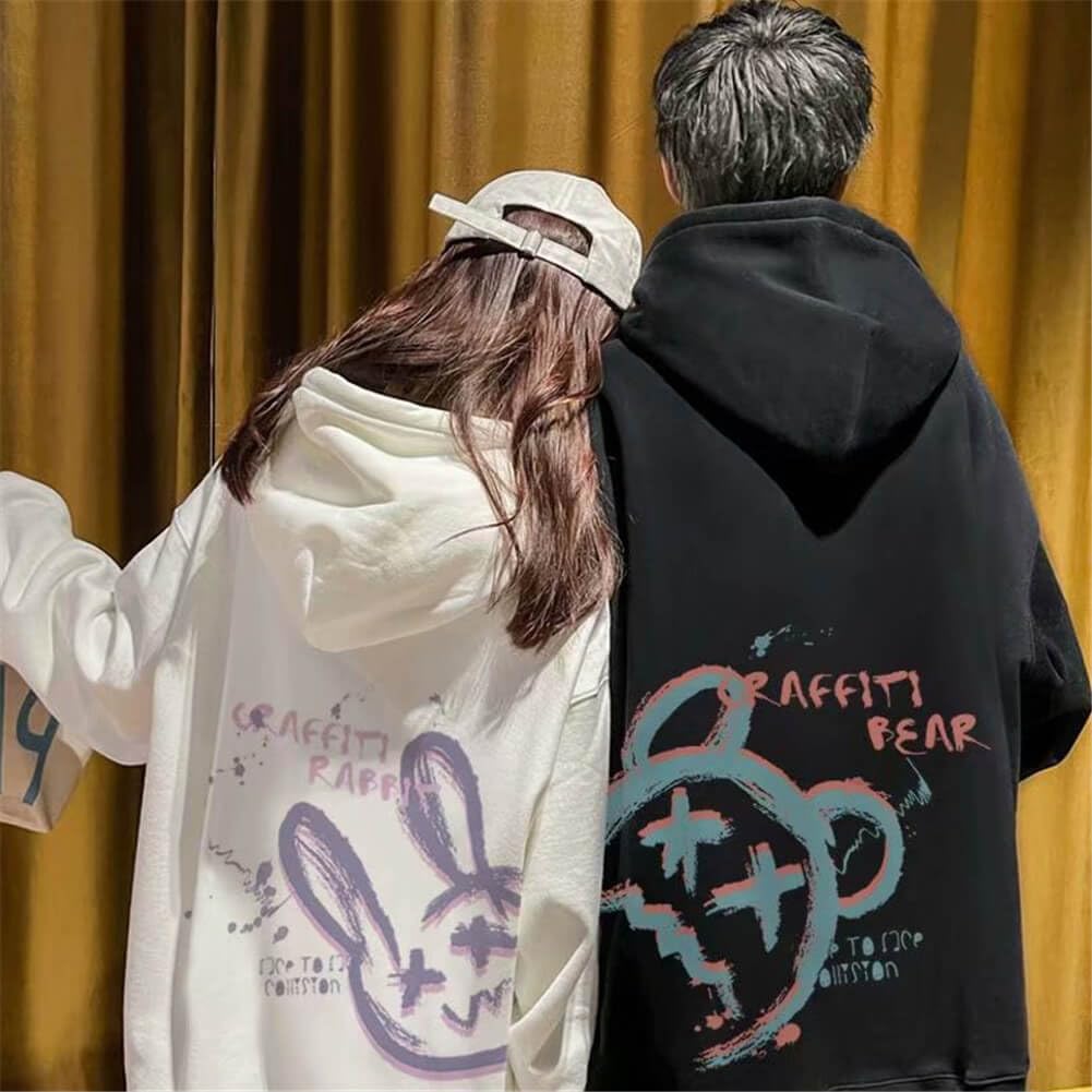 Matching Couple Hoodie Matching Couple Cute Couple Day Boyfriend Black Matching Mom and Mom Day [JUTAOPIN] Set, Korean-Style Hoodies, Accessories,