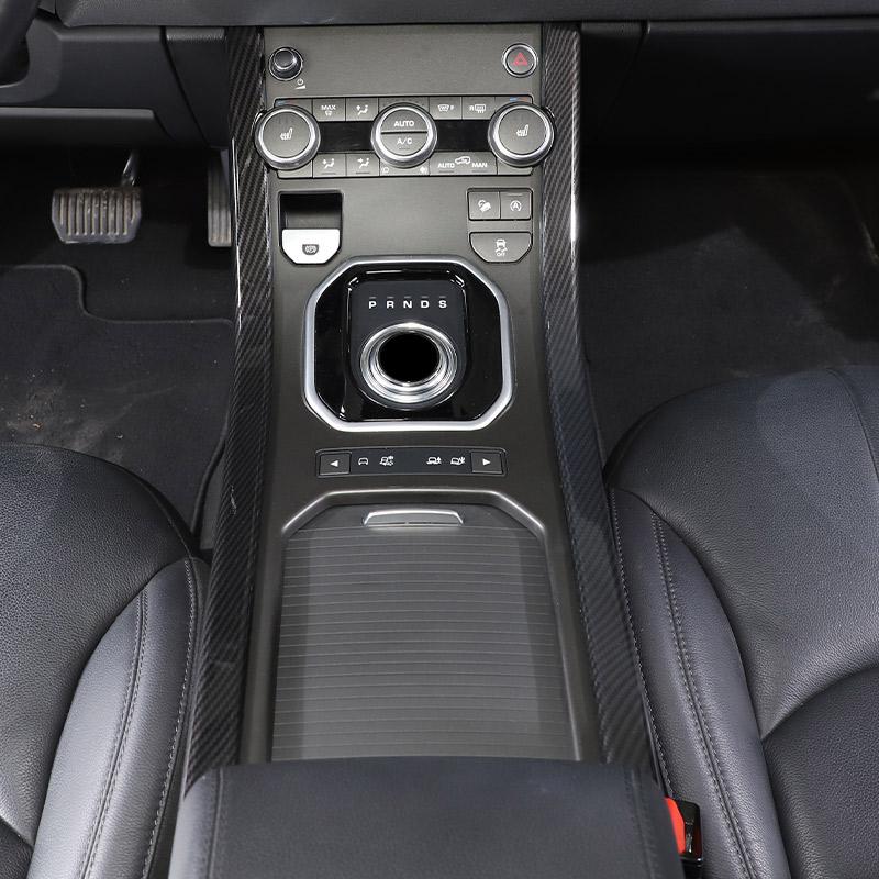 For Land Rover Range Rover Evoque 2012-2018 ABS Carbon fiber/Silver Car Center Control Side Trim Strip Sticker Car Accessories