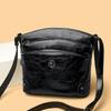 Textured soft leather messenger bag women's new simple three-layer large-capacity shoulder bag