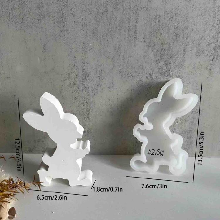 Easter Rabbit Resin Mold 3D Rabbit Silicone Mould Gypsum Ornament Epoxy Resin