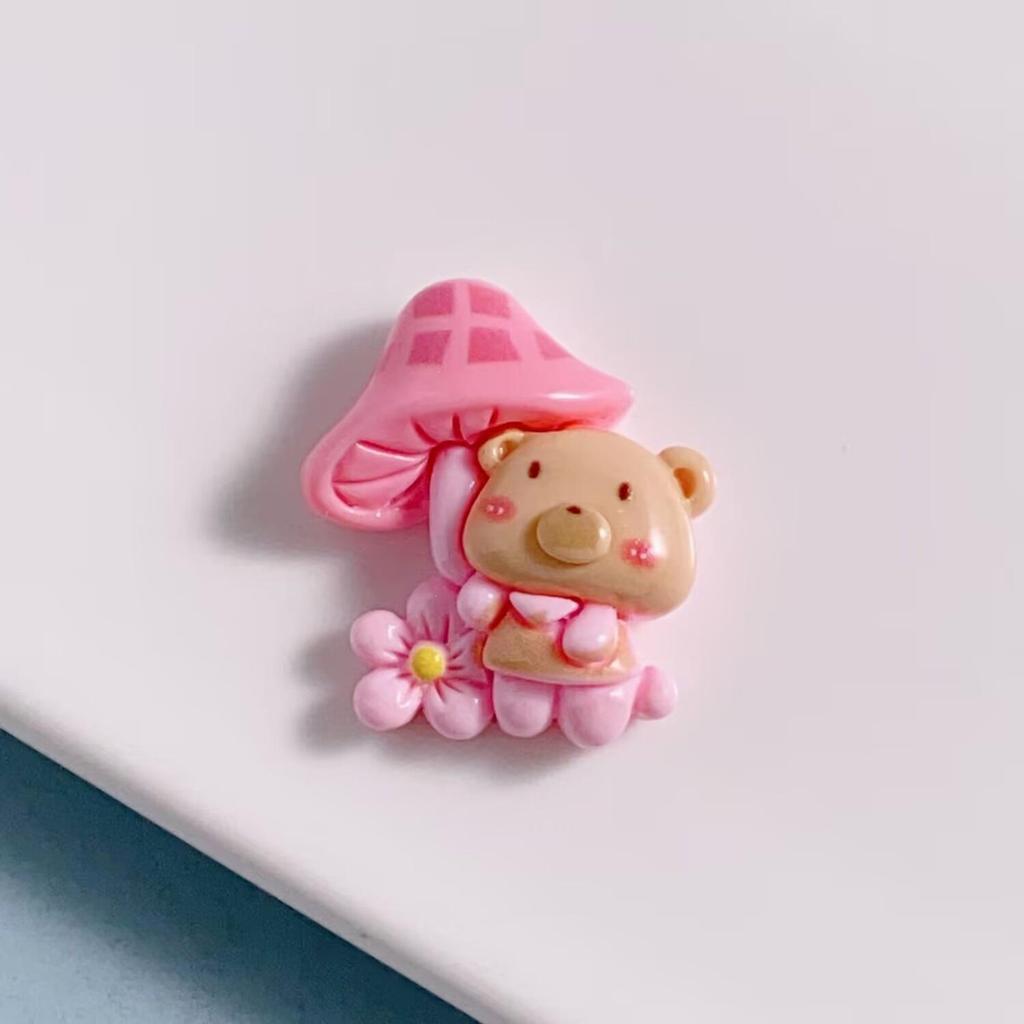 Cross-border Mushroom Girl Resin Sticker Decoration for Phone Case, Electric Scooter, Water Cup, Hair Clip, Camera, and DIY Cream Glue.