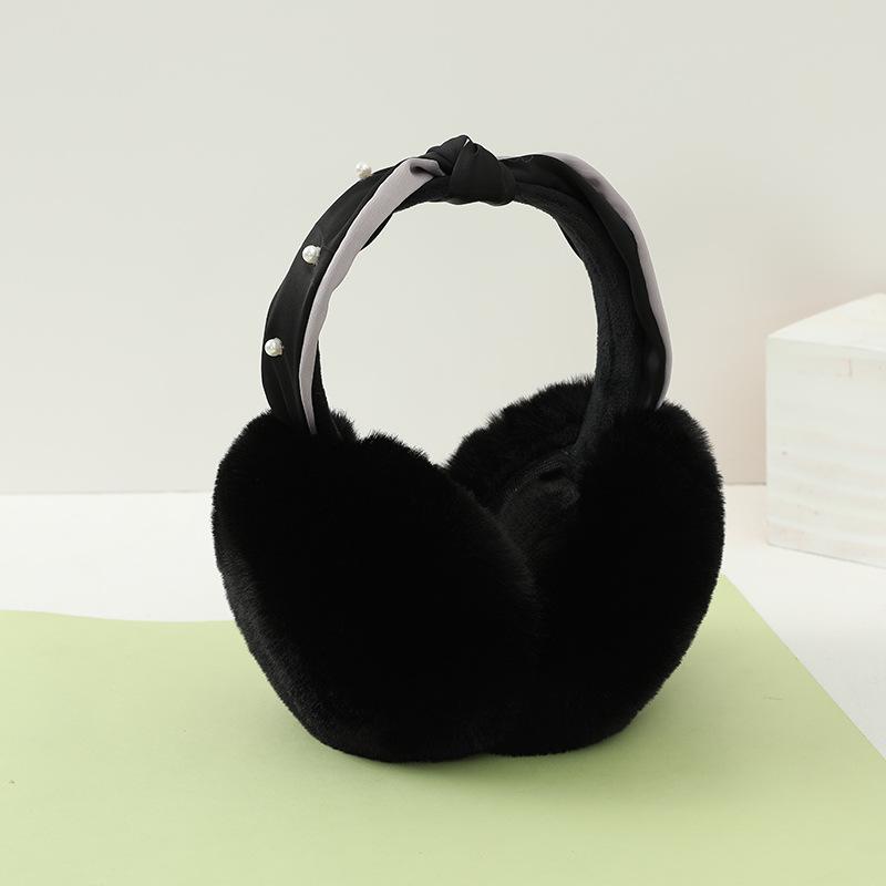 Perlen Mode Warme Ohrenschützer Niedliche Plüschfell Kopfhörer Mode Unisex Ohrenwärmer Einfarbige Mädchen Stirnband Ohrenschützer Ohrenabdeckung