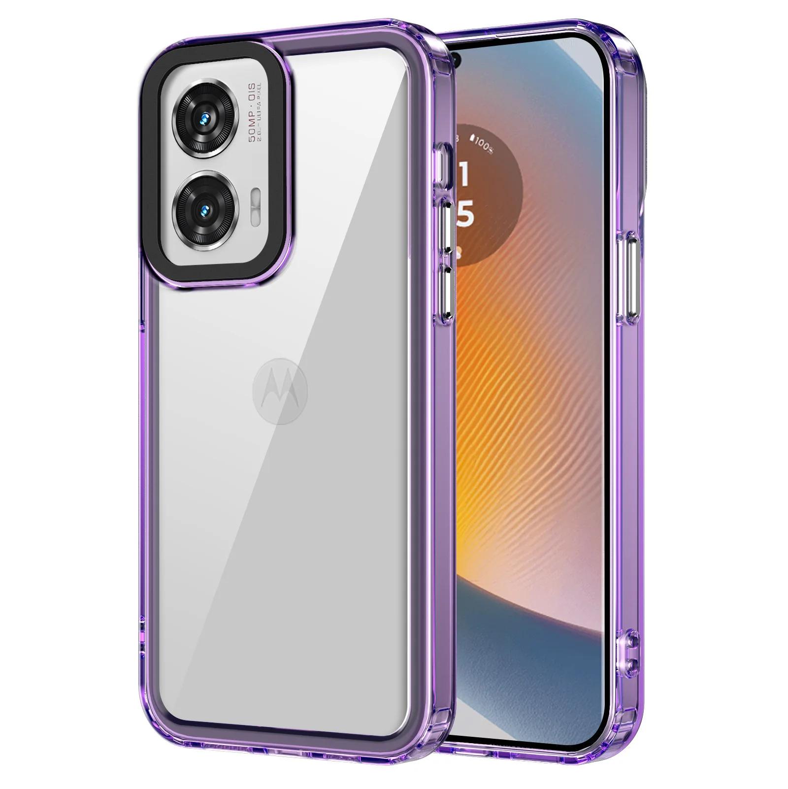 

Роскошный прозрачный бронированный противоударный чехол для Moto Edge 50 40 Neo 30 Fusion G52 G62 G82 G84 G72 G34 G54 G14 G53 G23 G13 противоударный защитный чехол For Edge30 фиолетовый