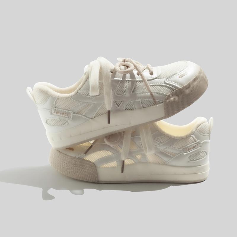 Belle сетчатые кеды на шнуровке, летняя новинка 22 года, повседневные, дышащие, скейтерские кеды 35