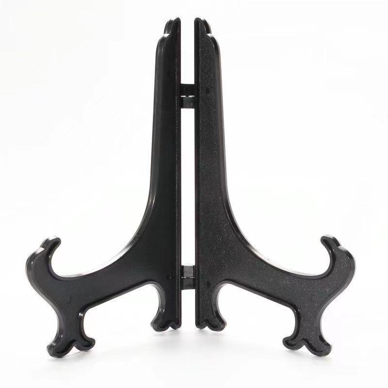 Schwarzer Transparenter Faltbarer Kunststoff-Aufsteller für Teller, Geschirr, Teekuchen, Uhren und Fotos