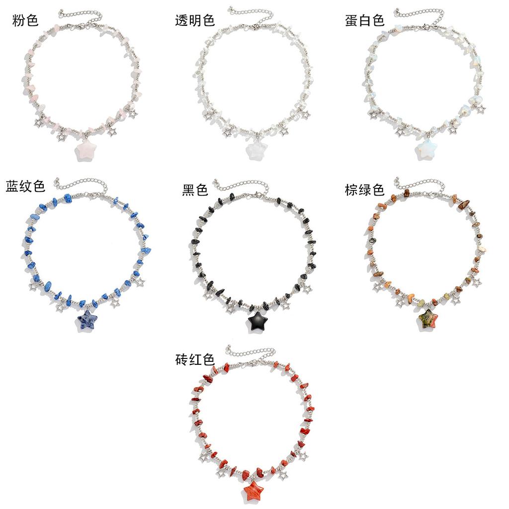 Jewelry Holiday Style Sweet Irregular Gravel Collarbone Necklace, Simple Star Bead Necklace