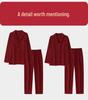 Red Year of the Rat Cardigan Pajamas Set - Tencel Cotton, Long Sleeve, for Couples, Spring/Autumn