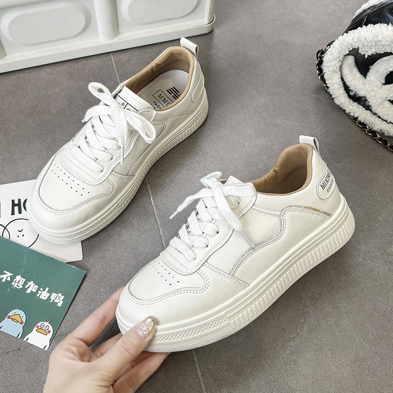 Fashion flat-soled white shoes women's 202 summer new versatile breathable platform student casual sports board shoes