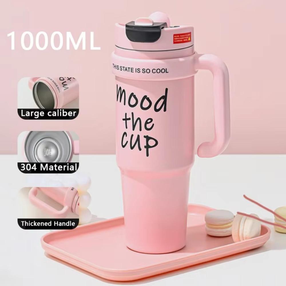 

Cold and Hot Straw Cup Large Capacity Insulation Bottles Gifts Coffee Cups розовый
