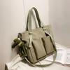 Spring New Ladies Shopping Bag Simple Fashion Handbag 2026 Nylon Waterproof Solid Color Messenger Large Capacity Shoulder Bag