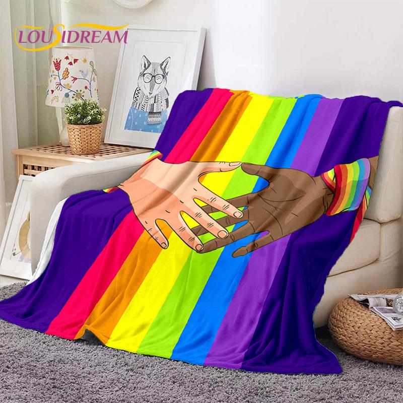 Rainbow Colour Illusion Cartoon Soft Flannel Blankets,Throw Blanket Comfortable Blanket for Picnic Beds Sofa Home Bedroom Gifts