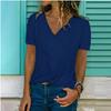 Women's V-neck Tunic Short Sleeve Loose Top T-shirt Plus Stylish Blouse Option