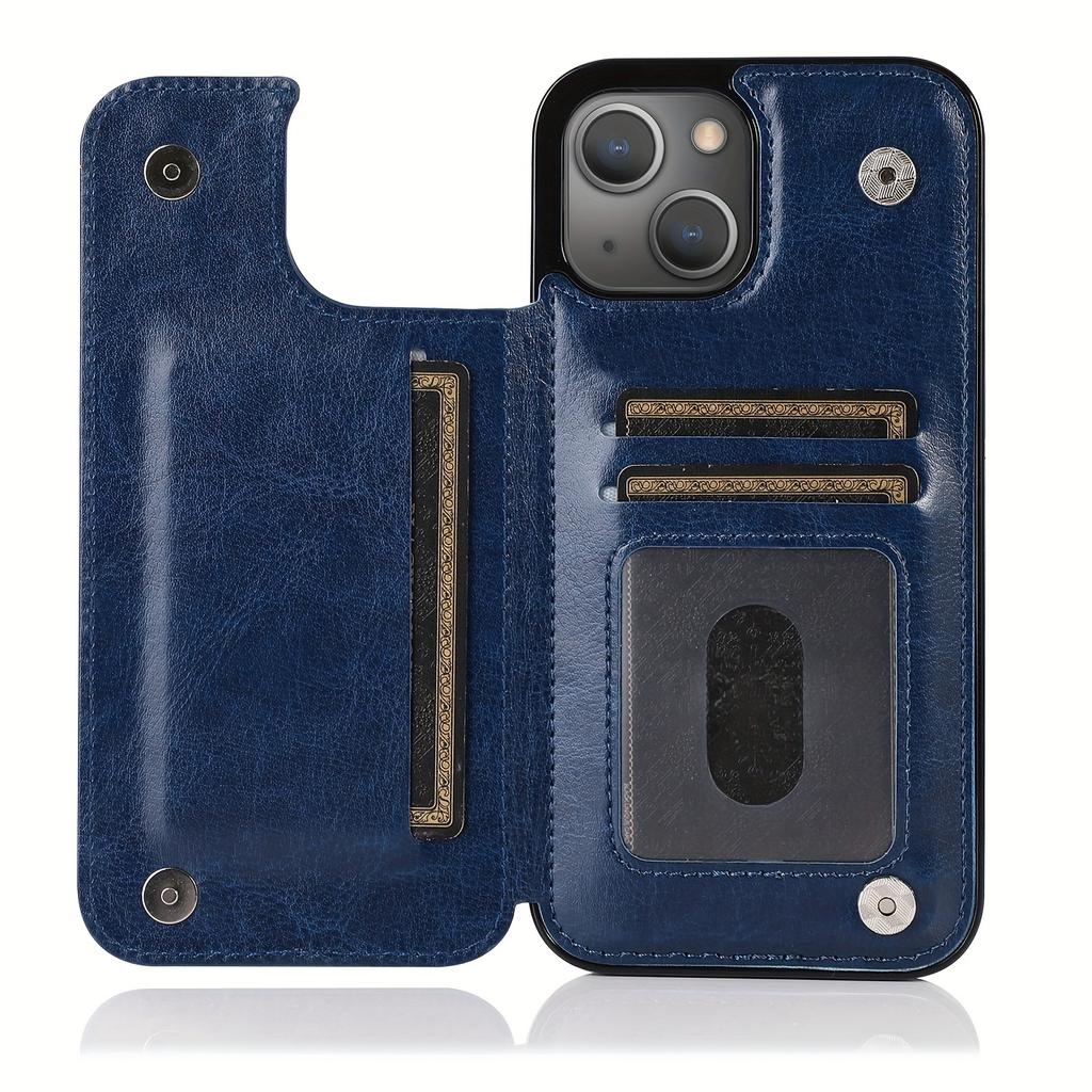 Handytasche, Brieftaschen-Handyhülle mit Kartenhalter, PU-Lederhülle mit Ständer und Kartenfächern, doppeltem Magnetverschluss und langlebiger, stoßfester Hülle für das iPhone